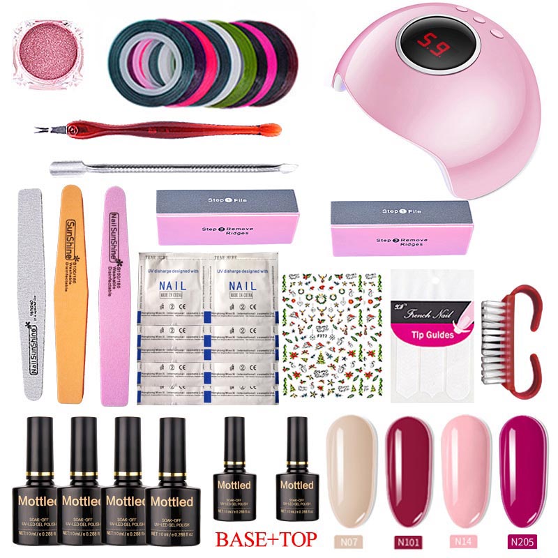 EVEREYA set for Manicure Nail kit 36W LED Nail Lamp&4pcs Gel Varnish Soak Off Manicure Gel Polish Art Tool for set