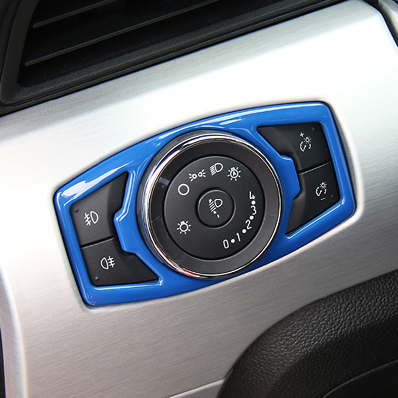 Car HeadLight Switch Button Trim ABS Decoration Cover For Ford F150 Car Interior Accessories