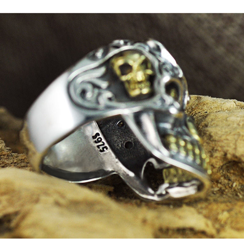 GAGAFEEL Vintage Cool Open Jewelry Skull Rings 100% Real 925 Sterling Silver Thai Rings for Men Women Fashion Charms Drop Ship D19011502