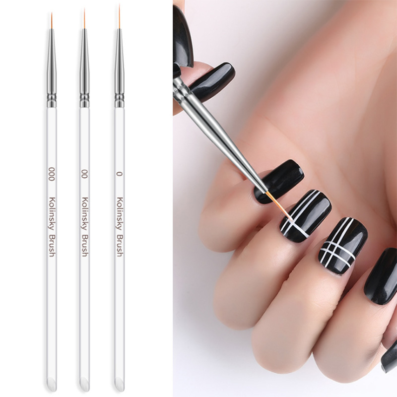 3Pcs/set Kolinsky Nail Art Brush Crystal Acrylic Thin Liner Drawing Pen Painting Stripes Flower 2 side Nail Art Manicure Tools
3Pcs/set Kolinsky Nail Art Brush Crystal Acrylic Thin Liner Drawing Pen Painting Stripes Flower 2 side Nail Art Manicure Tools