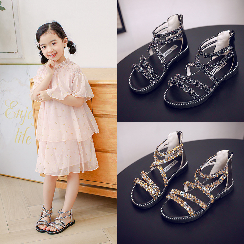 Sandals for Baby Girls Gladiator Style with Shine Glitter in Summer Walker Shoes for Children AntiSlip Sole Kids Toddler Trainer, Black
Sandals for Baby Girls Gladiator Style with Shine Glitter in Summer Walker Shoes for Children AntiSlip Sole Kids Toddler Trainer, Black