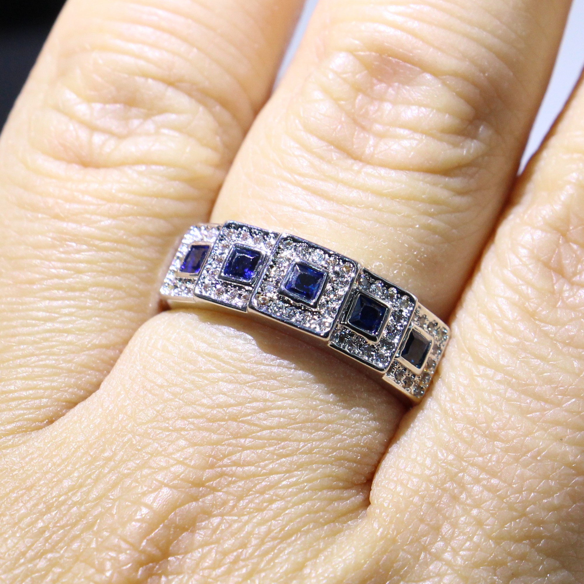 Choucong 2019 New Arrival Hot Sale Vintage Jewelry 925 Sterling Silver Blue Sapphire CZ Diamond Wedding Engagement Band Ring for Women Gift