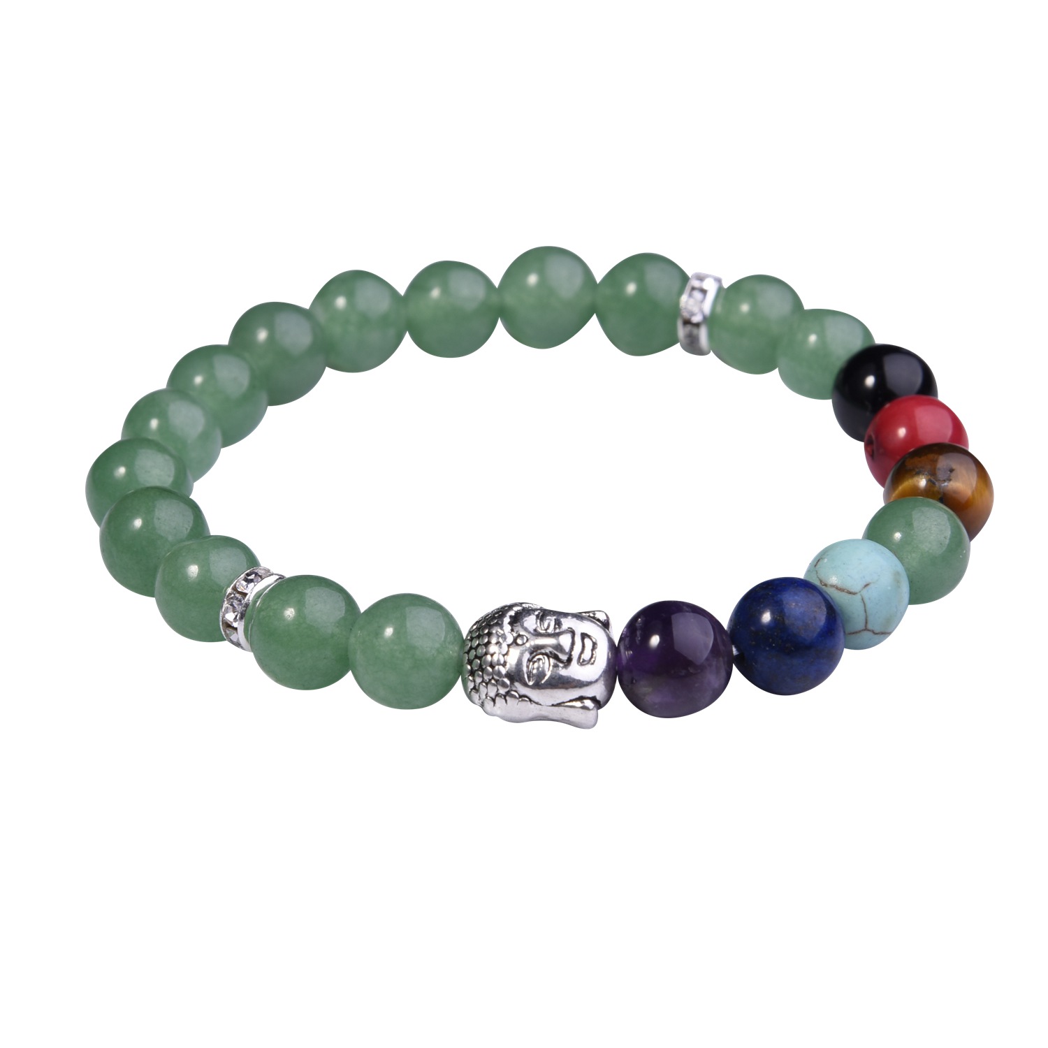 Natural Gemstone Beaded Stretch Prayer Friendship Bracelet - Semi-precious Bangle Bracelet Healing