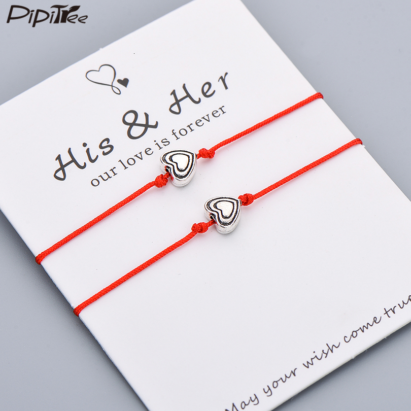 Pipitree 2pcs/set Love Heart Couple Bracelet His Her Lucky Red String Charm Bracelets For Women Men Lover Jewelry Card Gift
Pipitree 2pcs/set Love Heart Couple Bracelet His Her Lucky Red String Charm Bracelets For Women Men Lover Jewelry Card Gift