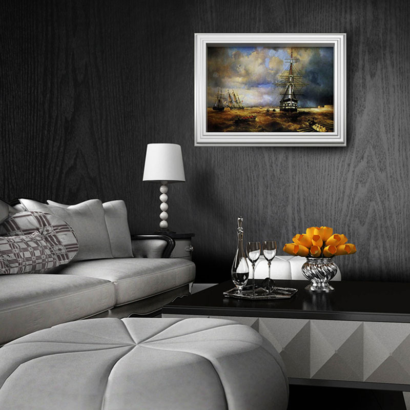 PVC Self Adhesive Waterproof Black Wood Wallpaper Roll For Furniture Door Desktop Cabinets Wardrobe Wall Contact Paper