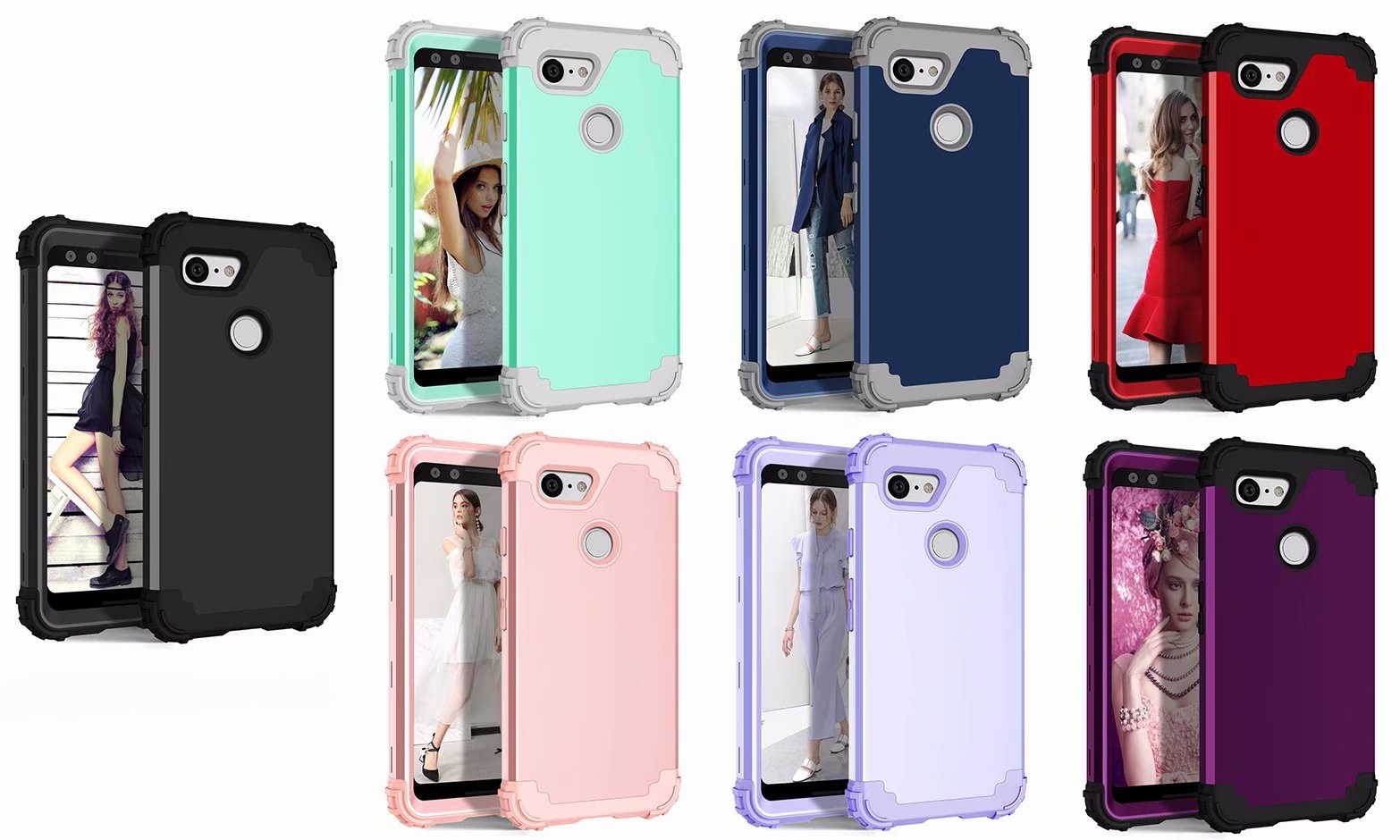 Shockproof Silicone Armor Case 3 Layer Hybrid Heavy Duty Cover For Google Pixel 3 Pixel 3 XL 3A XL 4, Navy blue
Shockproof Silicone Armor Case 3 Layer Hybrid Heavy Duty Cover For Google Pixel 3 Pixel 3 XL 3A XL 4, Navy blue