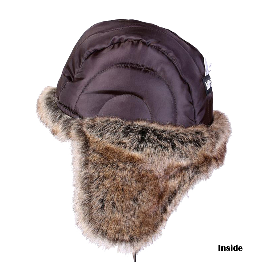 Winter Bomber Hats Plush Earflap Russian Ushanka with Goggles Men Women's Trapper Aviator Pilot Hat Faux Leather Fur Snow Caps D19011503