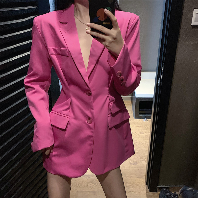 Spring 2020 New Korean Women Lapel Long Sleeve Small Suit Jacket Loose Mid Long Suit Blazer Coat Lady Outwear, Red
Spring 2020 New Korean Women Lapel Long Sleeve Small Suit Jacket Loose Mid Long Suit Blazer Coat Lady Outwear, Red