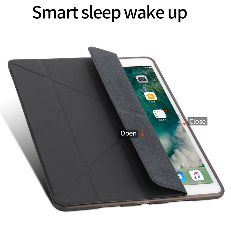 IPad Case Silicone Soft Back For iPad pro105 Case ipad23 102 mini4 5 Pu Leather Smart Cover Case