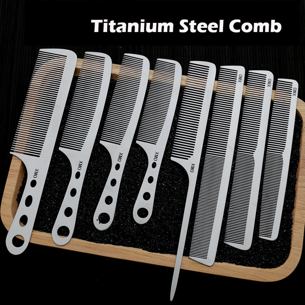 Titanium Steel Comb Professional Salon Hair Hairdressing Anti-static Barbers Comb With Hole Ultra Thin Hair Brush For Men
Titanium Steel Comb Professional Salon Hair Hairdressing Anti-static Barbers Comb With Hole Ultra Thin Hair Brush For Men