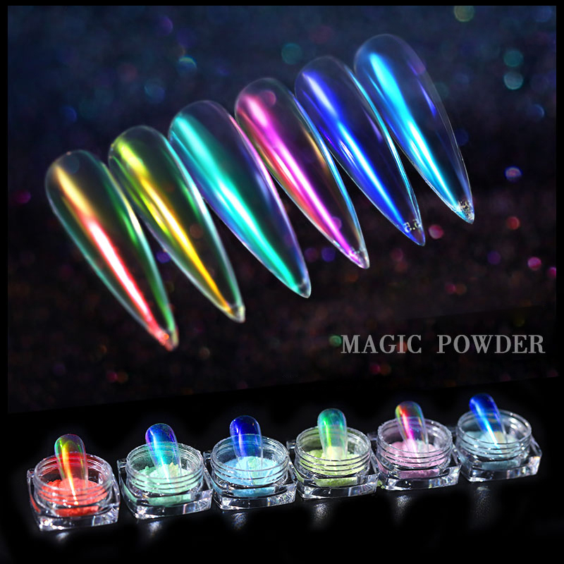 6 Colors Ice Transparent Fashion Chameleon Mirror Effect Pigment 0.2g/Box UV Gel Magic Dust Nail Art Decorations
6 Colors Ice Transparent Fashion Chameleon Mirror Effect Pigment 0.2g/Box UV Gel Magic Dust Nail Art Decorations