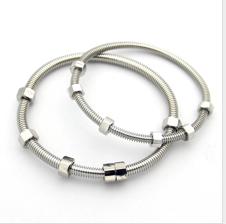 Six screw Bracelet titanium steel women and men couple six nut Bracelet