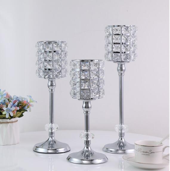 Wedding Centerpieces Candlesticks Gold color Acrylic Candle Holders one Set of 3 three sizes for wedding home Table Centerpieces