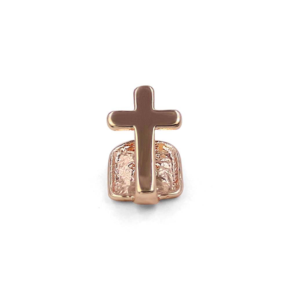 wholesale Single Tooth HIPHOP Cross Bijoux Customized Gold Color Tooth Cap Hip Hop Body Jewelry Men Women Cosplay Prop False Teeth