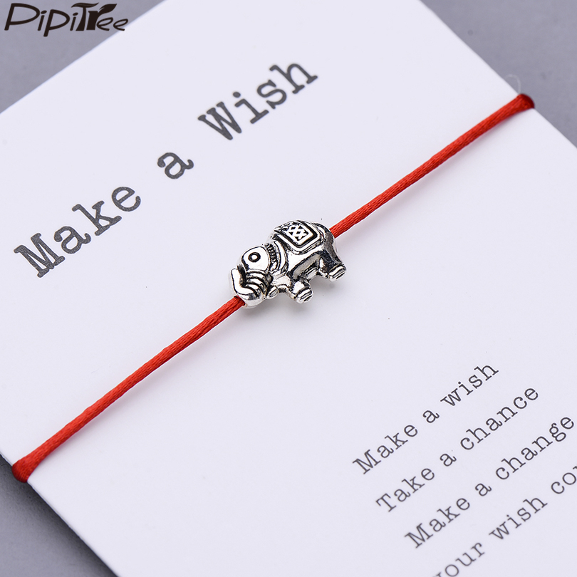 Pipitree Retro Elephant Charm Bracelet Friendship Inspirational Gift Red Thread Adjustable Bracelets Women Men Kids Jewelry
Pipitree Retro Elephant Charm Bracelet Friendship Inspirational Gift Red Thread Adjustable Bracelets Women Men Kids Jewelry
