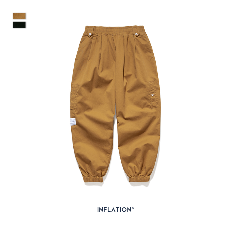 INFLATION Design Men Wide-Leg Jogger Pants Autumn Men Baggy Pants Loose Fit Pure Color Streetwear Loose Cargo 93447W