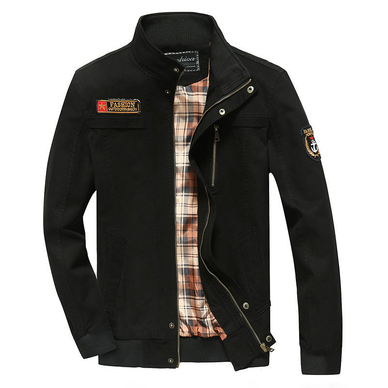 Sping Brand Men's Bomber Jacket 2019 Autumn Solid Cotton Homme Coat Fashion Letters Embroidery Windbreaker Male Jacket, Black
Sping Brand Men's Bomber Jacket 2019 Autumn Solid Cotton Homme Coat Fashion Letters Embroidery Windbreaker Male Jacket, Black