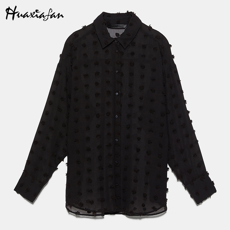 Huaxiafan women blouse lace shirts black polka dots sexy transparent blouse button long sleeve tops female sexy shirts blouses
Huaxiafan women blouse lace shirts black polka dots sexy transparent blouse button long sleeve tops female sexy shirts blouses