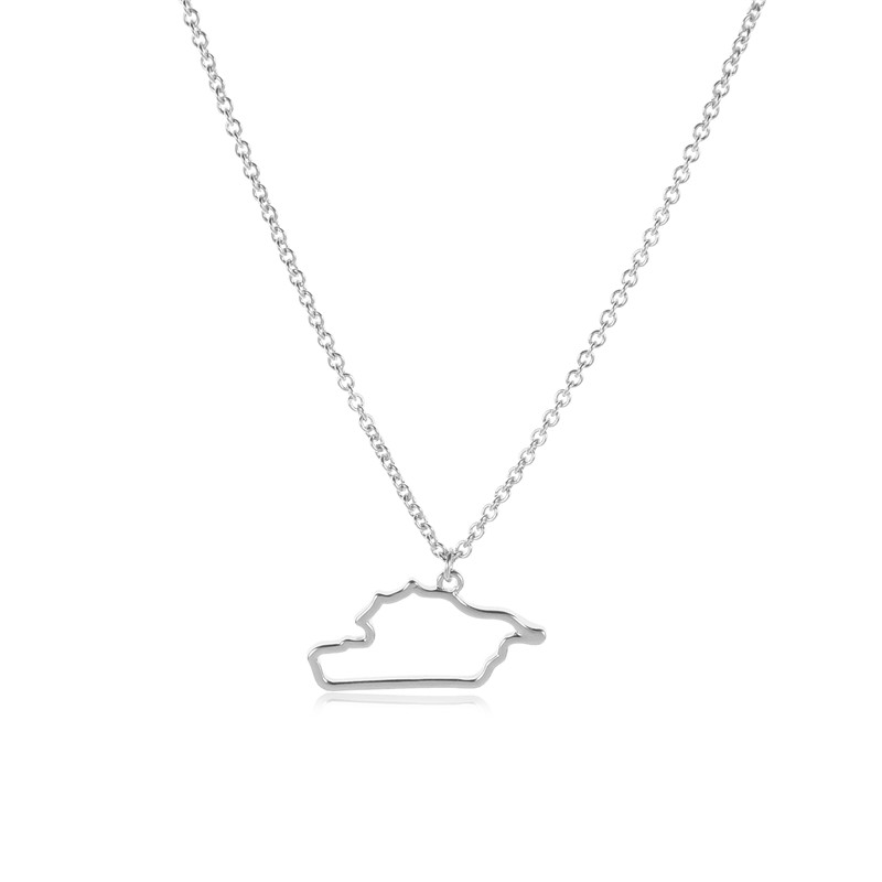 5PCS Outline Asian Country Map Syria Necklace Syrian Arab Republic Continent Pendant Chain Necklaces Hometown Souvenir Jewelry Women Gifts