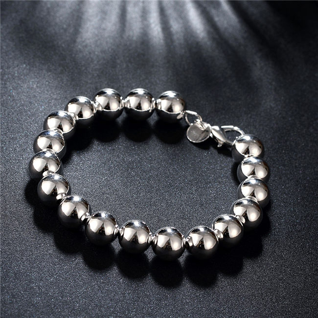 Hot sale best gift 925 silver 8M prayer beads bracelet - Solid DFMCH126, brand new fashion 925 sterling silver plate Chain link bracelets