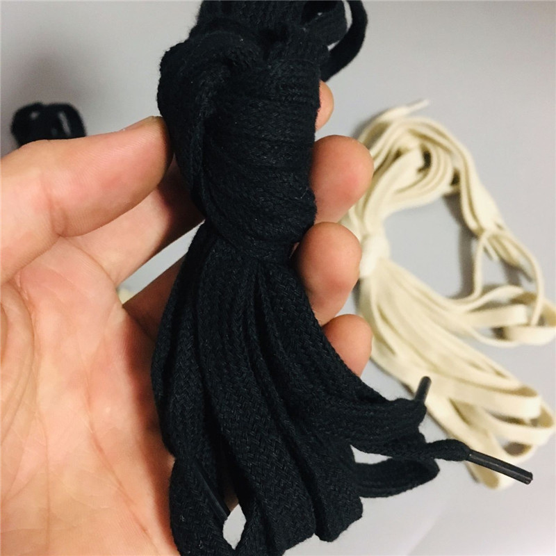 100% cotton High Quality 1.8m milk white/black shoes laces wholesale shoelaces 2pairs/lot