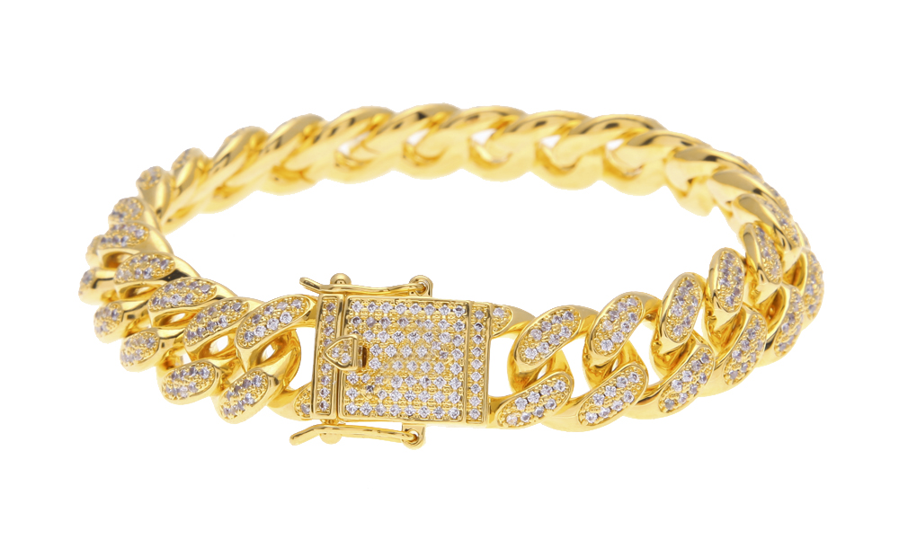 Mens Iced Out 12MM Thick Heavy Gold Silver CZ Cuban Link Bracelet Copper Material Lab Rhinestone Clasp Chain Bracelet 8
Mens Iced Out 12MM Thick Heavy Gold Silver CZ Cuban Link Bracelet Copper Material Lab Rhinestone Clasp Chain Bracelet 8