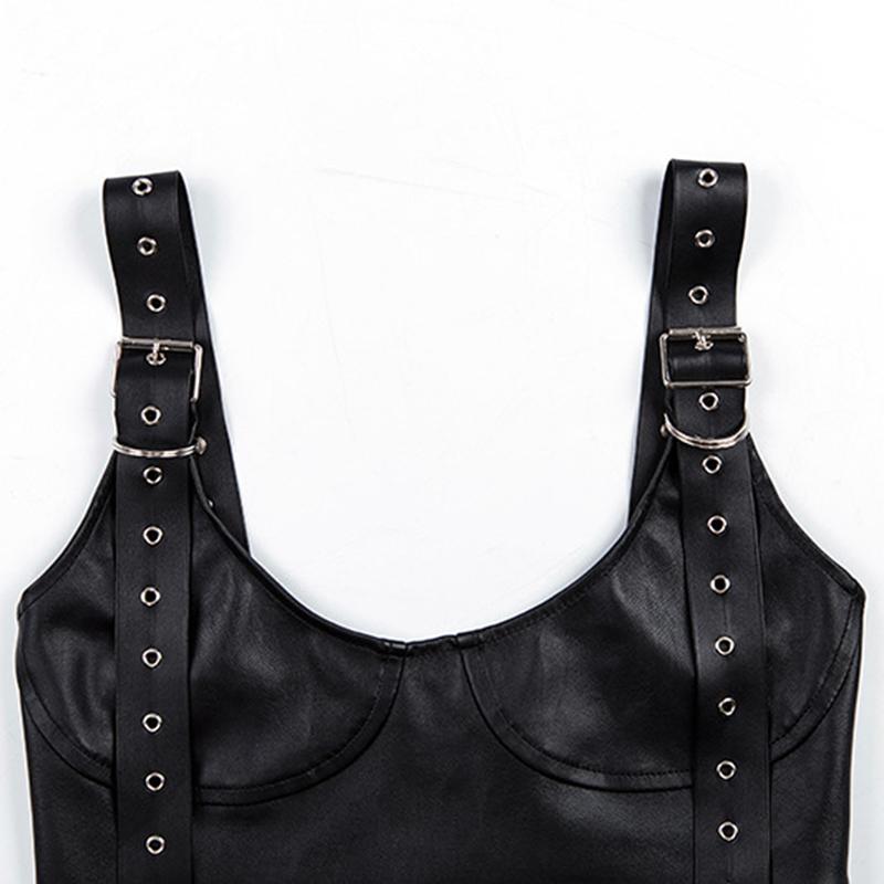 Womens Buckle Strappy Crop Tops Sleeveless Bodycon Bra Vest Clubwear Comfortable Black Polyester Casual Sleeveless Vest, As pic
Womens Buckle Strappy Crop Tops Sleeveless Bodycon Bra Vest Clubwear Comfortable Black Polyester Casual Sleeveless Vest, As pic