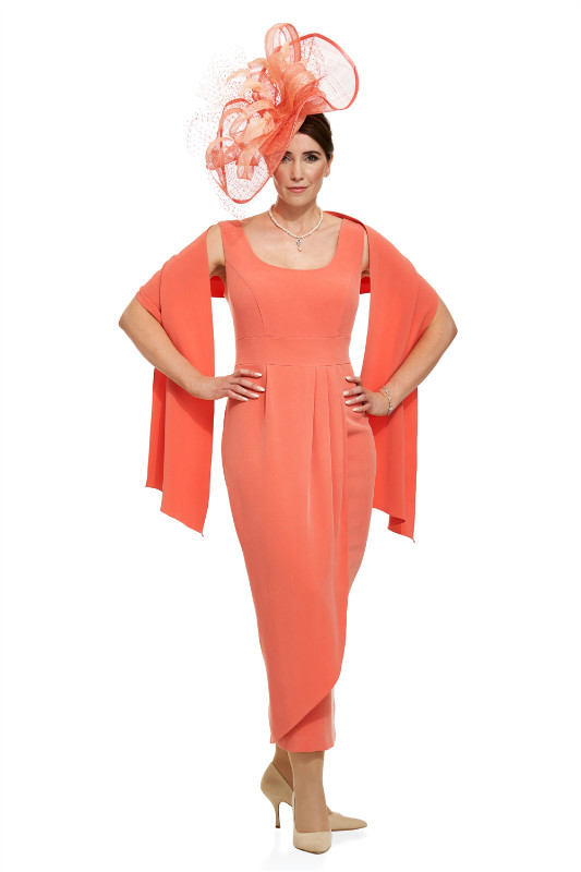 2020 Joyceyoungcollections Elegant Jewel 3/4 Long Sleeve Mother Of The Bride Dress With Jacket Draped Mother Dress Formal Evening Gowns