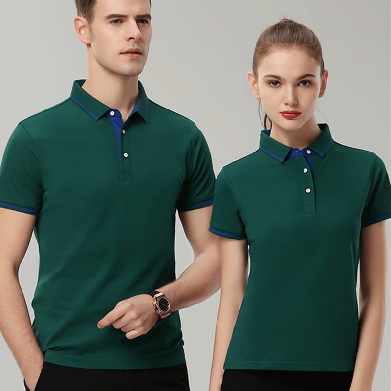 Unisex Teamwear Casual Sporty Polo Tees 100% Cotton Short Sleeve T-Shirts Men Women Slim Fit Contrast Inner Collar Activities Blank Tees