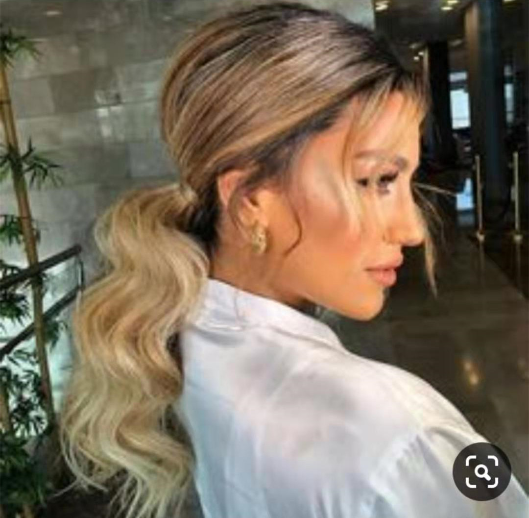 22'' Long Wavy Ponytail Clip In human Pony Tail honey blond virgin Hair Extension Wrap Round Hairpiece for Women Black Blonde
