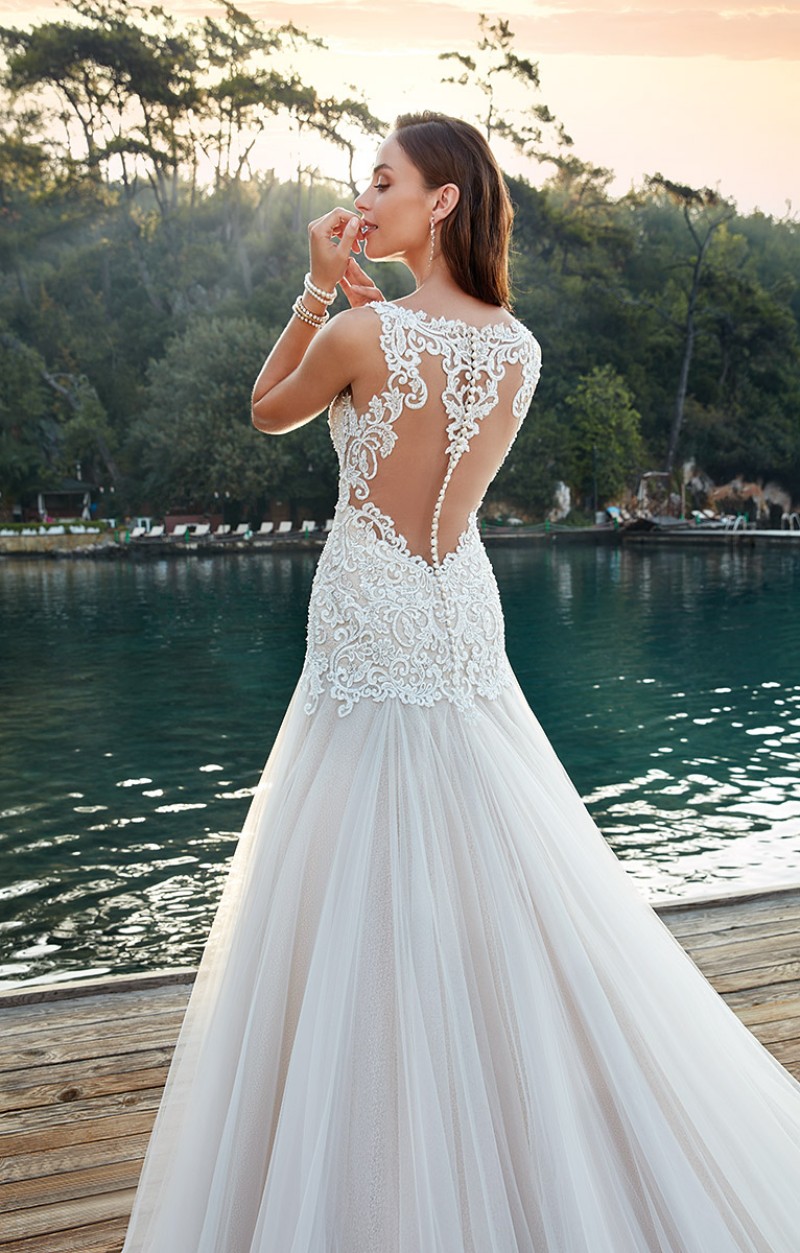 eddy k mermaid wedding dresses v neck lace appliques sweep train bridal gowns plus size beach wedding dress robe de marie