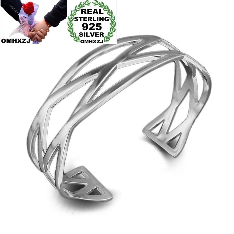 OMHXZJ Wholesale Personality Fashion OL Woman Girl Party Gift Silver Open Crossed 925 Sterling Silver Cuff Bangle Bracelet BR155, Black
OMHXZJ Wholesale Personality Fashion OL Woman Girl Party Gift Silver Open Crossed 925 Sterling Silver Cuff Bangle Bracelet BR155, Black
