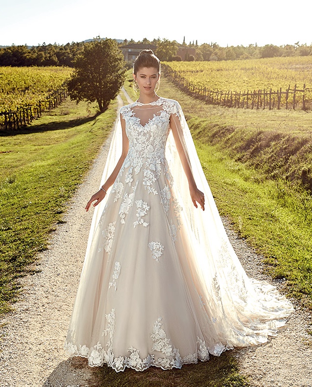 Plus Size A-Line Wedding Dresses Eddy K Sheer Neck Lace Applique Backless Tulle Bridal Gown Robe Beach Wedding Dress With Wrap Vestidos De Novia