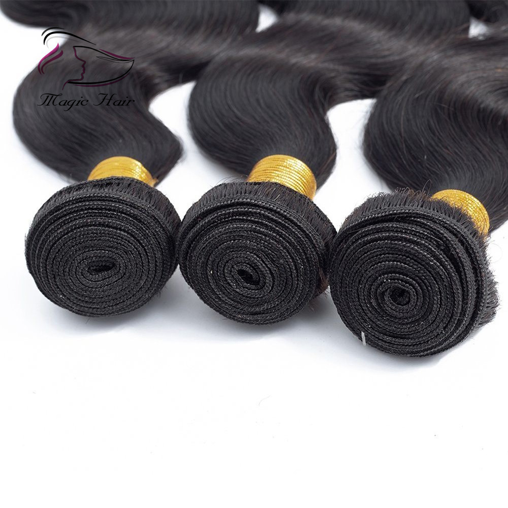 Evermagic Natural Color 3pieces Bundles With 1piece Closure Brazilian Hair Weave Body Wave Human Hair Extension 8-22inches