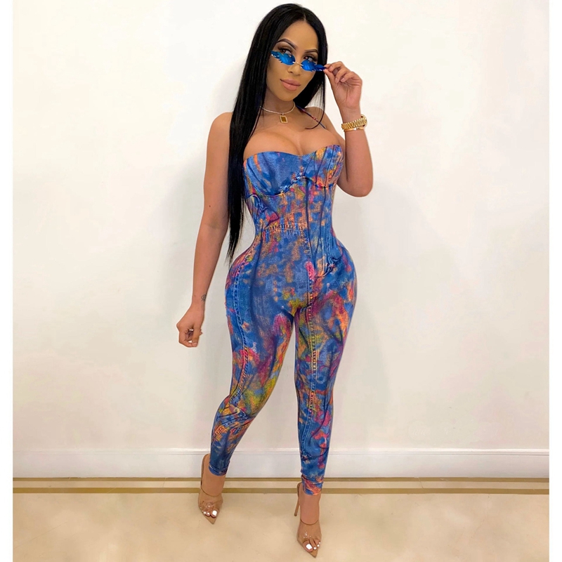 Summer Sexy Rompers Womens Jumpsuit Sleeveless Print Denim Bodycon Skinny Romper One Piece Night Club Party Overalls Outfits, Multi
Summer Sexy Rompers Womens Jumpsuit Sleeveless Print Denim Bodycon Skinny Romper One Piece Night Club Party Overalls Outfits, Multi
