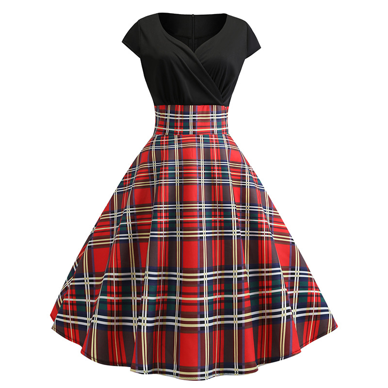 Robe Midi 50s Summer Dress V Neck Short Sleeve Retro Women 60s Vintage Pin-up Dresses Plaid Print Rockabilly Party Dress Swing, Pettiskirt white
Robe Midi 50s Summer Dress V Neck Short Sleeve Retro Women 60s Vintage Pin-up Dresses Plaid Print Rockabilly Party Dress Swing, Pettiskirt white