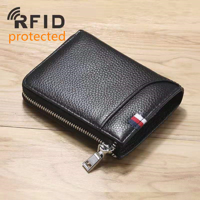 RFID Protected Genuine leather mens zipper designer wallets male fashion cow leather Coin zero card purses black/coffee color no1156
RFID Protected Genuine leather mens zipper designer wallets male fashion cow leather Coin zero card purses black/coffee color no1156