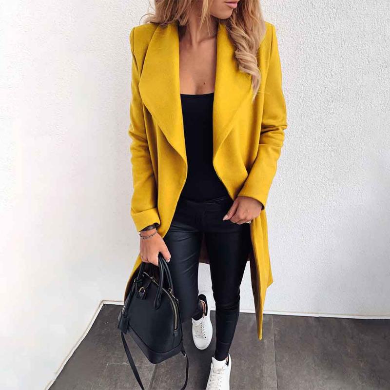 Fashion Thickened Mid-length Autumn Winter Long Sleeve Streetwear Keep Warm Casual Solid Women Coat With Waist Belt Lapel Neck, Khaki
Fashion Thickened Mid-length Autumn Winter Long Sleeve Streetwear Keep Warm Casual Solid Women Coat With Waist Belt Lapel Neck, Khaki