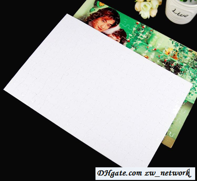 HOT A4 Blank Sublimation Jigsaw Puzzle 120 Pieces Heat Press Thermal Transfer Crafts DIY White Puzzles for sublimation photo printing