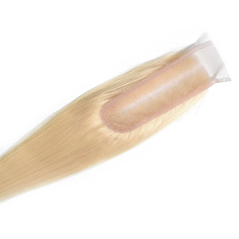 Brazilian Virgin Human Hair 2X6 Lace Closure 613# Color Silky Straight Body Wave Middle Part Blonde Color 10-22inch 5 Pieces/lot