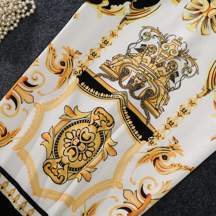 2019 New-Coming European Women Autumn Print Pencil Skirt High Stretch Personality Midi Slip Hip Skirt Female MX200327
