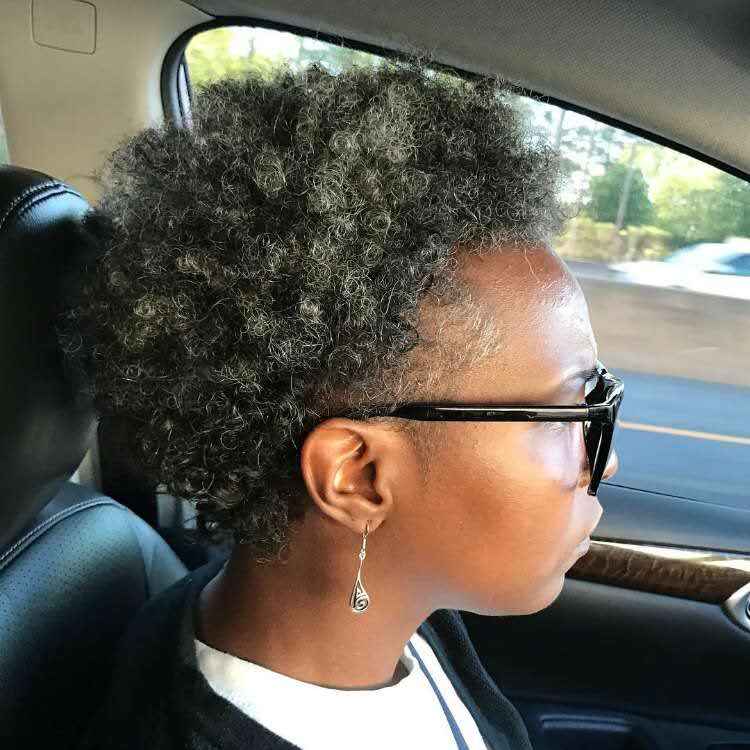 Short silver grey women ponytail hairpiece gray hair pony tail toupee kinky afro hair piece human extension 100g 80g 10inch