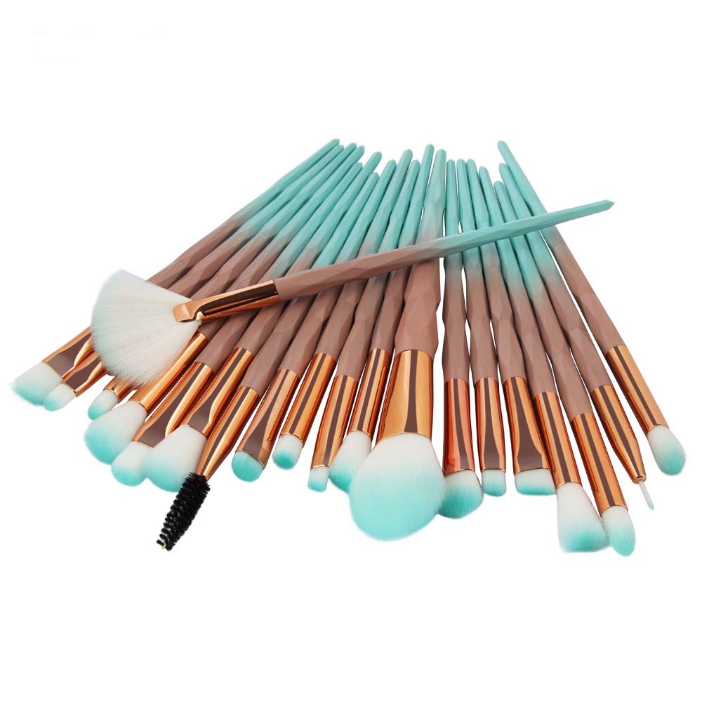Hot sale makeup brushes set 20pcs brush tools diamond handle soft nylon brush head 7 colors available drop shipping cosmetics accessories