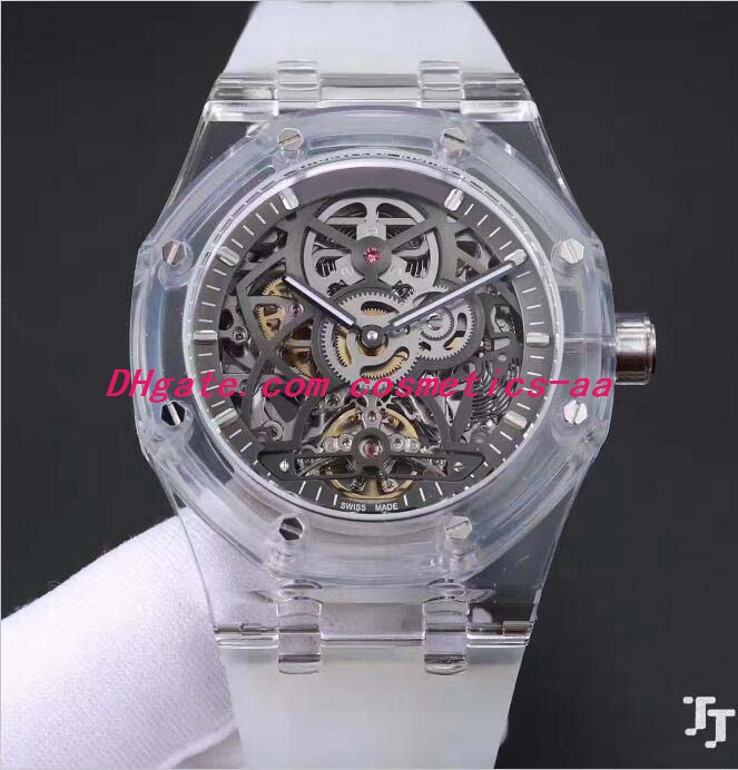 2 Color Luxury Watches Mens Transparent Rubber Bracelet Steel Skeleton 42mm Automatic Fashion Men's Watch Wristwatch
2 Color Luxury Watches Mens Transparent Rubber Bracelet Steel Skeleton 42mm Automatic Fashion Men's Watch Wristwatch