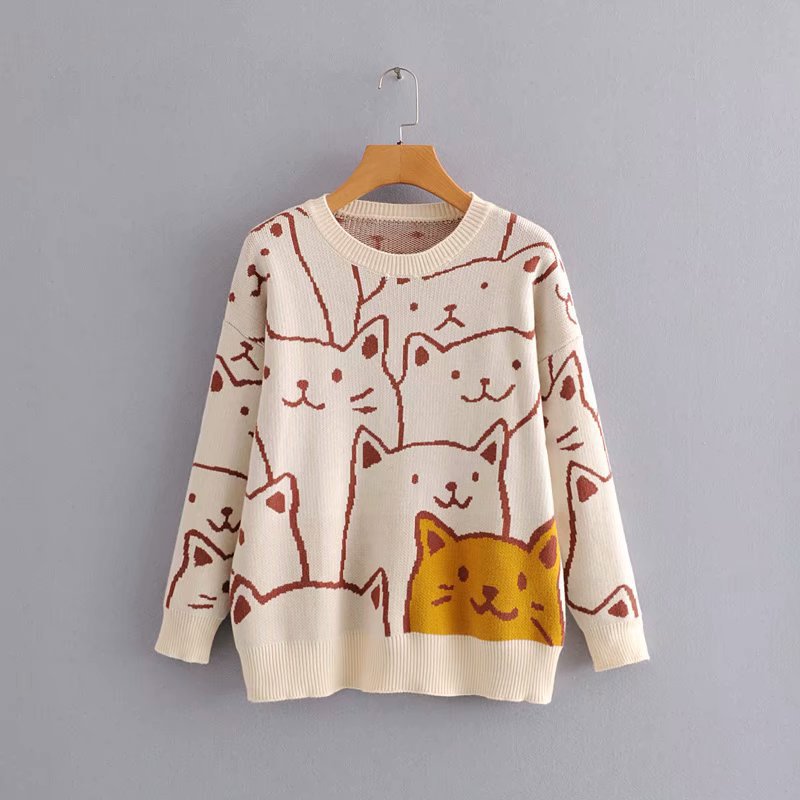 TiLeewon Knit Sweater Women Korean Style Clothing with Cartoon Printed Casual Pullovers Prairie Chic, Beige
TiLeewon Knit Sweater Women Korean Style Clothing with Cartoon Printed Casual Pullovers Prairie Chic, Beige