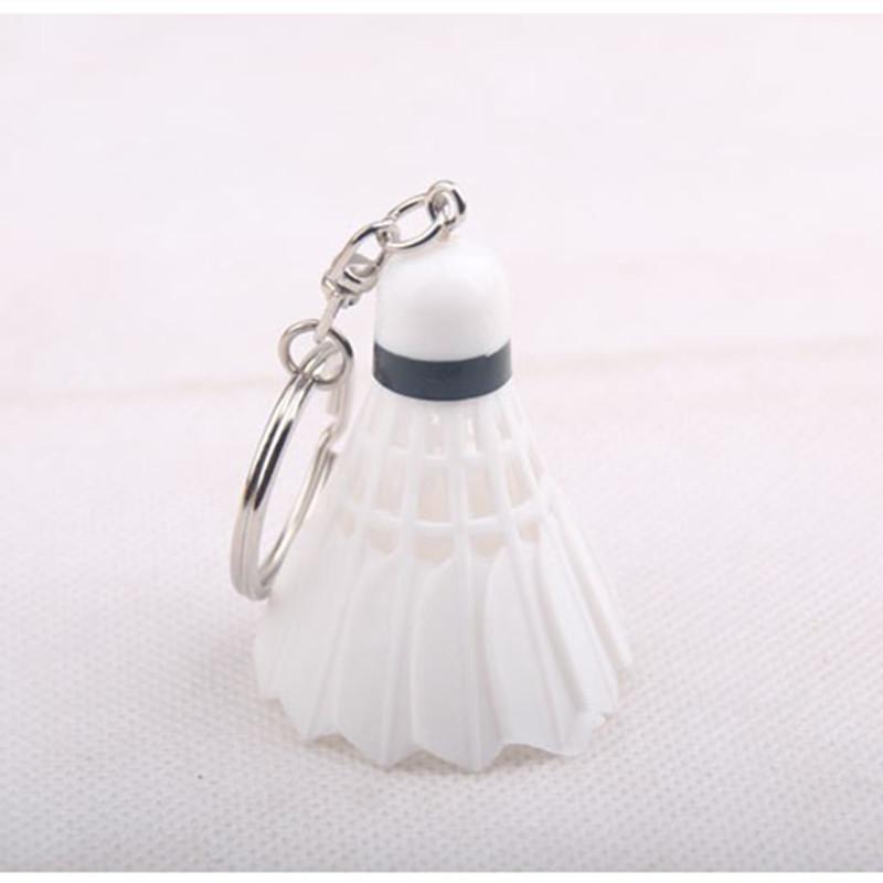 50pcs /Lot Mini Badminton Shuttlecock Key Chain Key Ring Pvc Unisex Resin Casual Sport Keychain Fashion Charm Keyring Accessories