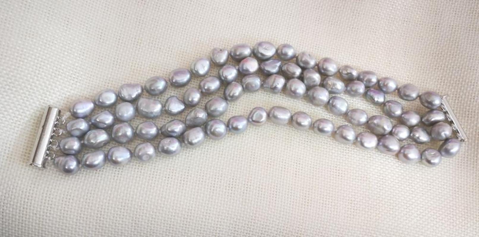 Link, Chain 9mm Gray Baroque Pearl Handmade 4 Strands Bracelet Real Natural Freshwater 15cm 20cm 6inch 8inch 9''
Link, Chain 9mm Gray Baroque Pearl Handmade 4 Strands Bracelet Real Natural Freshwater 15cm 20cm 6inch 8inch 9''