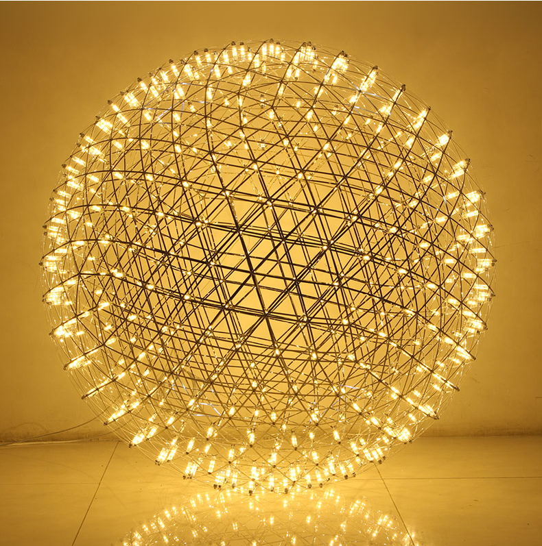 LED Pendant Lamp Light Firework Stainless Steel Ball Chandelier Lights Restaurant Villa Hotel Lighting Living Room