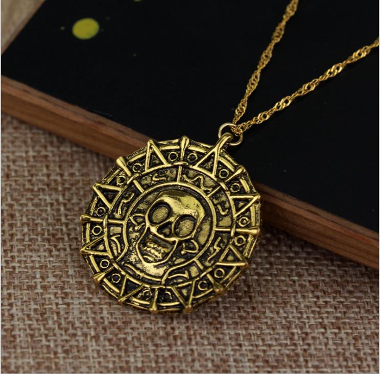 Jewelry Caribbean Pirate Necklace Aztec Gold Coin Necklace Men's Skull Necklace, Picture color
Jewelry Caribbean Pirate Necklace Aztec Gold Coin Necklace Men's Skull Necklace, Picture color