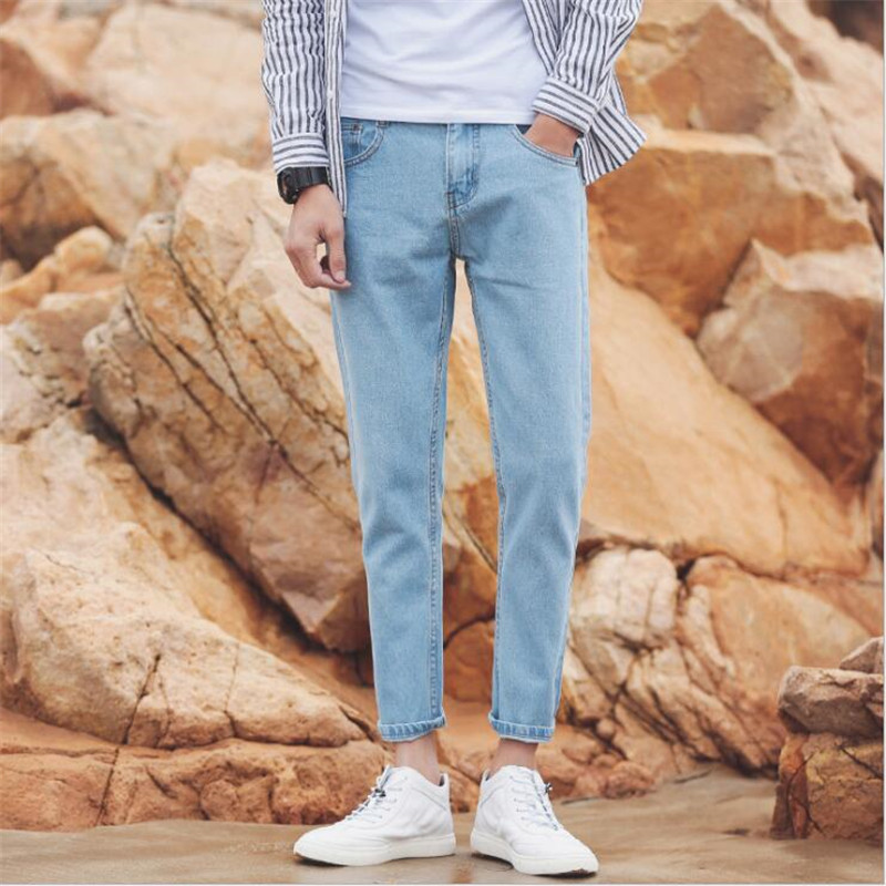 Men Jeans Nine-point Jeans Pants Male Korean Casual Straight Tide Slim Trend Hundred Pants Loose Streetwear Blue Washed
Men Jeans Nine-point Jeans Pants Male Korean Casual Straight Tide Slim Trend Hundred Pants Loose Streetwear Blue Washed